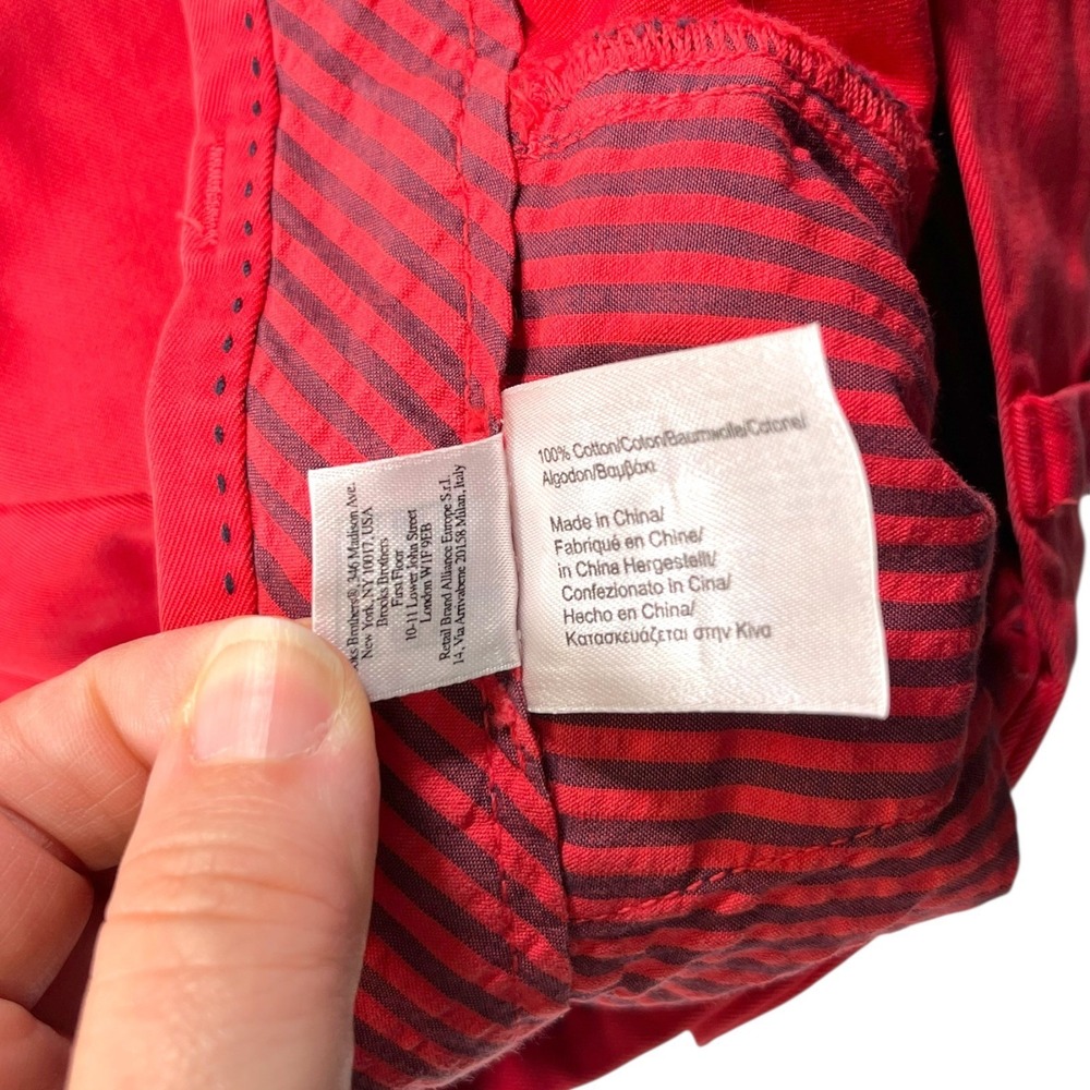 Brooks Brothers 35x30 Red Clark Chinos Straight Leg Cotton Preppy Ivy League - Picture 8 of 9